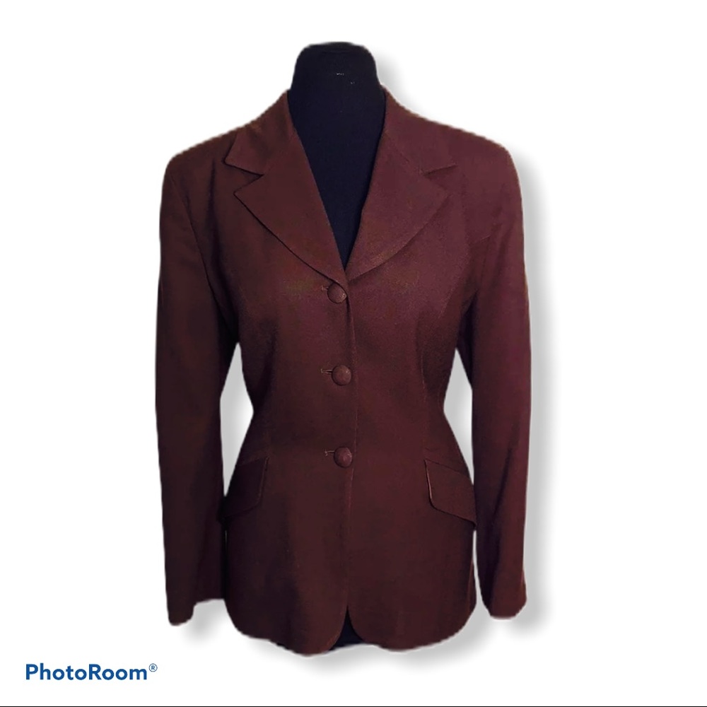BEBE 100% wool brown suit jacket blazer